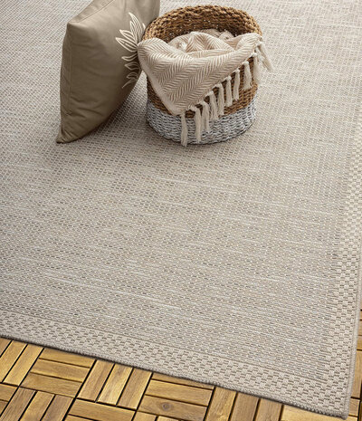 Cyrene Kurzflor Beige/Grau Teppich - In & Outdoor Cyrene Kurzflor Beige/Grau Teppich - In & Outdoor