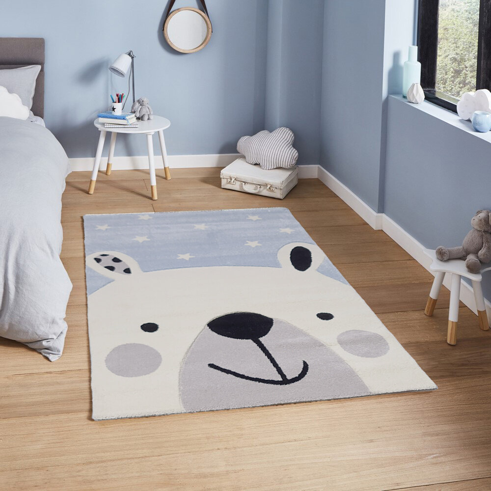 Kinder Bär Blau Teppich -