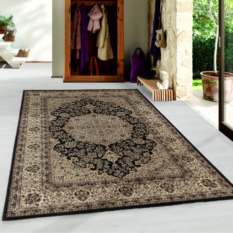Orientteppich - Bukhara Klassisch Medaillon Schwarz Orientteppich - Bukhara Klassisch Medaillon Schwarz