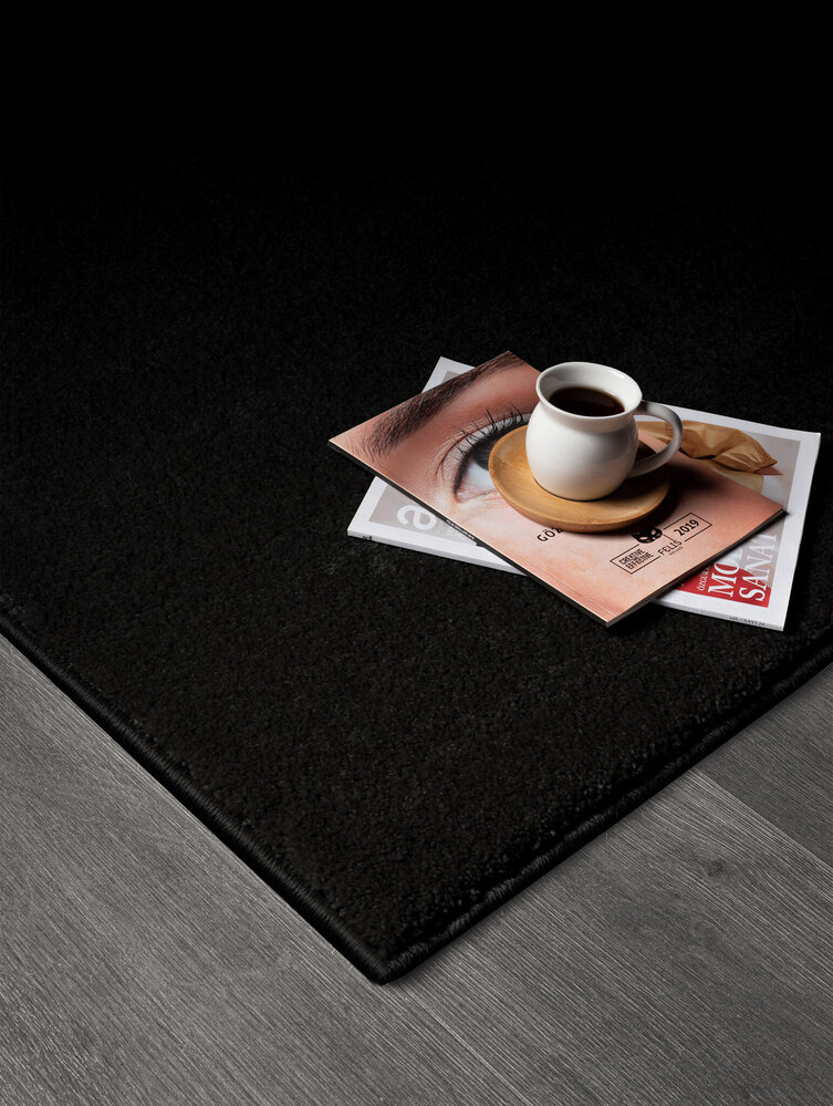 Solider Teppich - Ravenna Schwarz Solider Teppich - Ravenna Schwarz