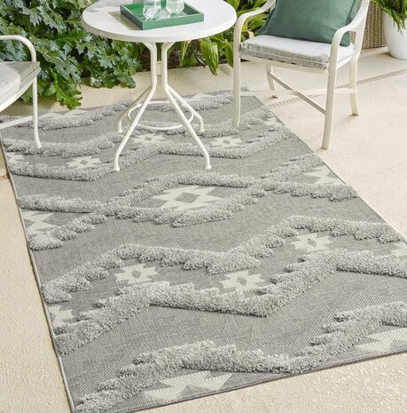 Mallorca Teppich für In & Outdoor Grau - 3d-effekt Mallorca Teppich für In & Outdoor Grau - 3d-effekt