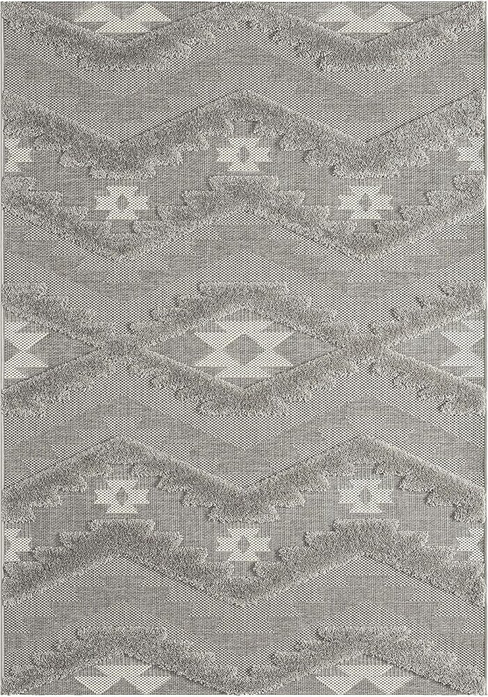 Mallorca Teppich für In & Outdoor Grau - 3d-effekt Mallorca Teppich für In & Outdoor Grau - 3d-effekt