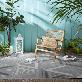 Algarve Teppich für In & Outdoor Grau - Triangle Design Algarve Teppich für In & Outdoor Grau - Triangle Design