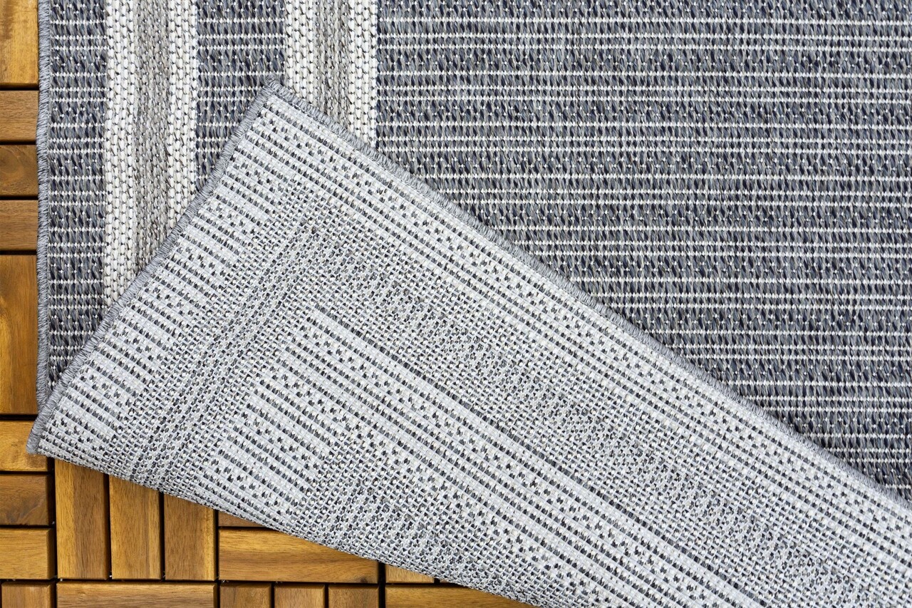 Belize Teppich In & Outdoor Grau - Rahmen Belize Teppich In & Outdoor Grau - Rahmen