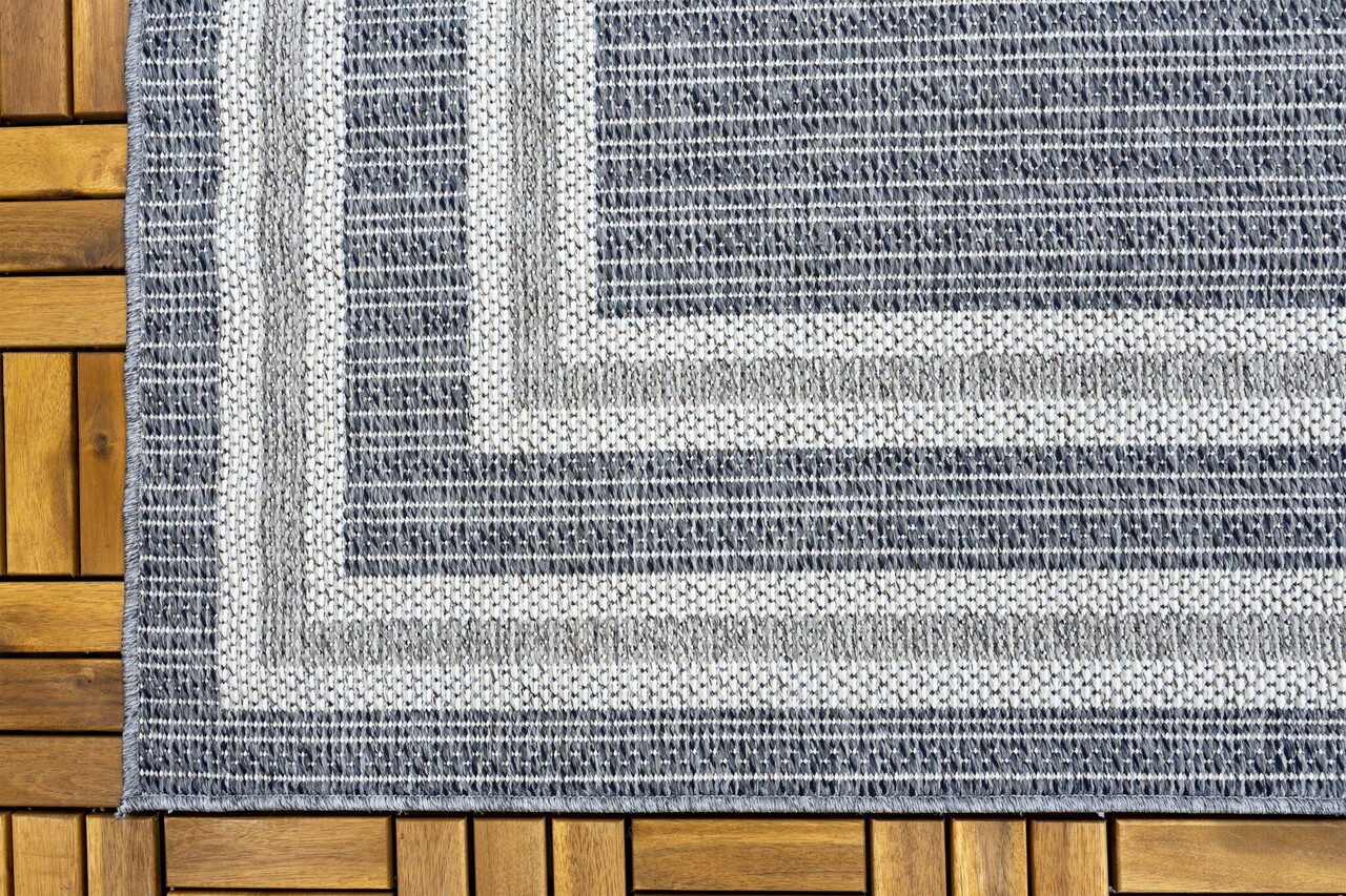 Belize Teppich In & Outdoor Grau - Rahmen Belize Teppich In & Outdoor Grau - Rahmen