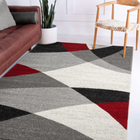 Moderner Teppich - Belos Rot/Grau