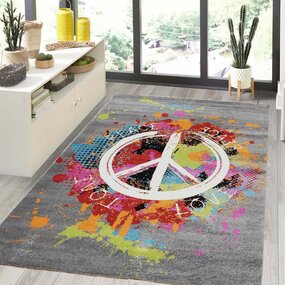 Vistoso Bunt Grau Peace Teppich - Vistoso Bunt Grau Peace Teppich -