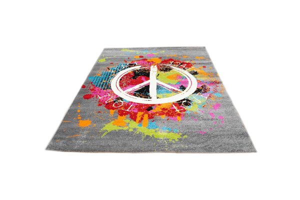 Vistoso Bunt Grau Peace Teppich - Vistoso Bunt Grau Peace Teppich -