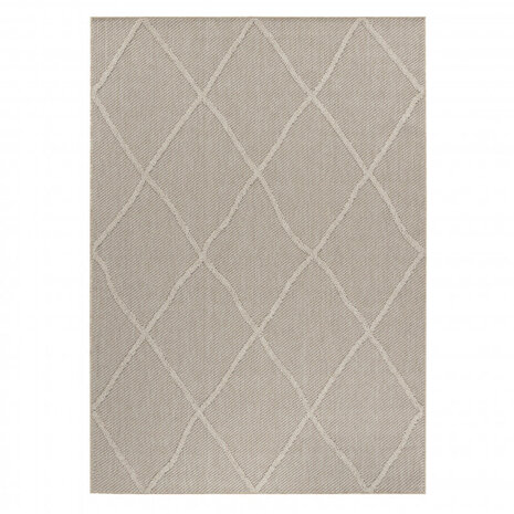 Outdoor Beige Teppich - Kariert