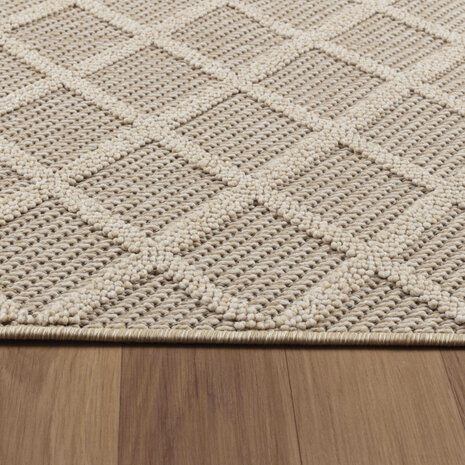Outdoor Beige Teppich - Kariert Outdoor Beige Teppich - Kariert
