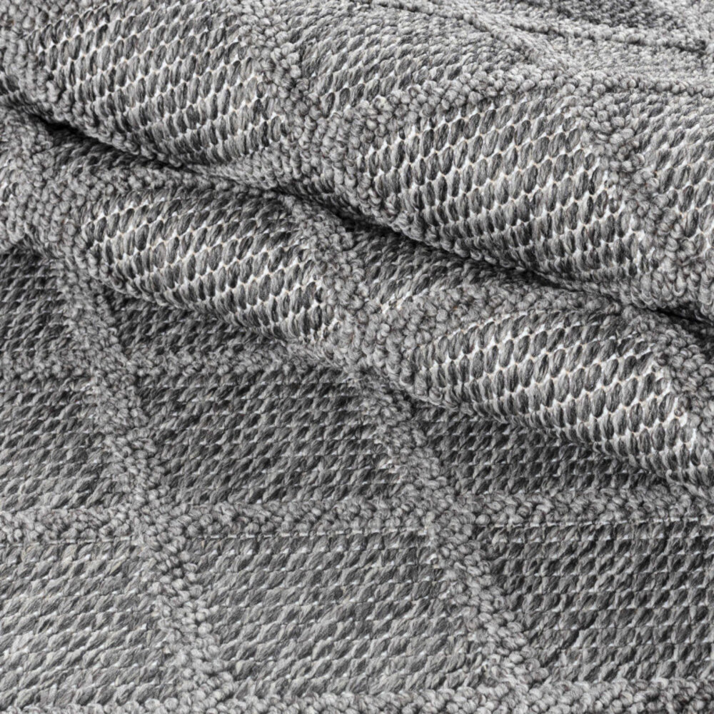 Tenedo Teppich für In & Outdoor Grau - Kariert Tenedo Teppich für In & Outdoor Grau - Kariert