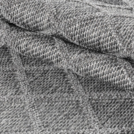 Tenedo Teppich für In & Outdoor Grau - Kariert Tenedo Teppich für In & Outdoor Grau - Kariert