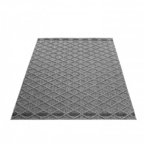 Tenedo Teppich für In & Outdoor Grau - Kariert Tenedo Teppich für In & Outdoor Grau - Kariert