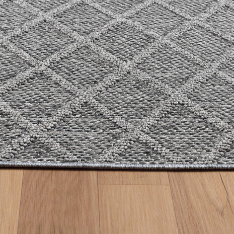 Tenedo Teppich für In & Outdoor Grau - Kariert Tenedo Teppich für In & Outdoor Grau - Kariert