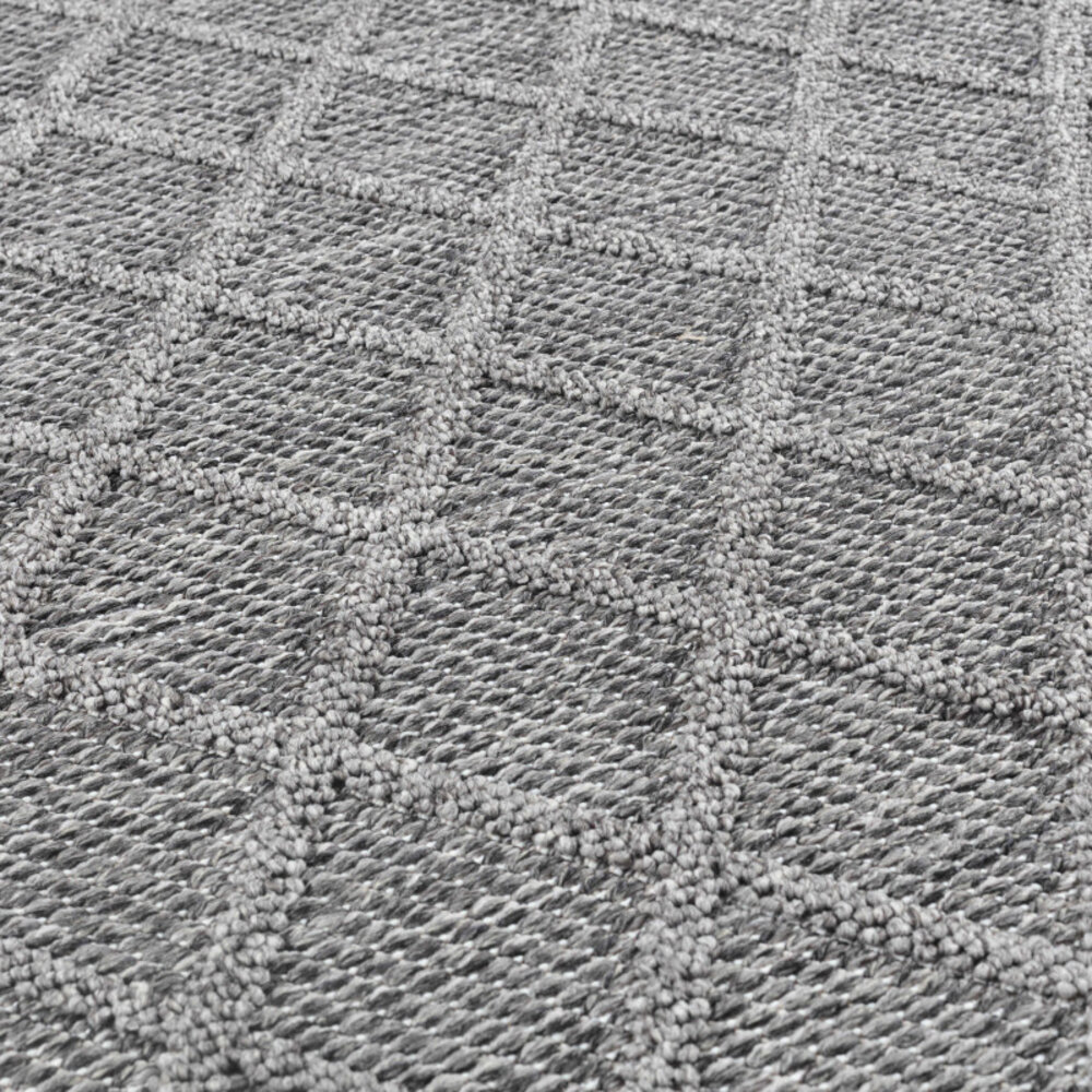 Tenedo Teppich für In & Outdoor Grau - Kariert Tenedo Teppich für In & Outdoor Grau - Kariert