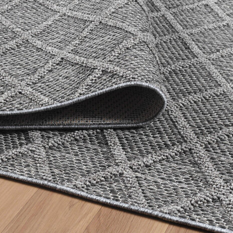 Tenedo Teppich für In & Outdoor Grau - Kariert Tenedo Teppich für In & Outdoor Grau - Kariert
