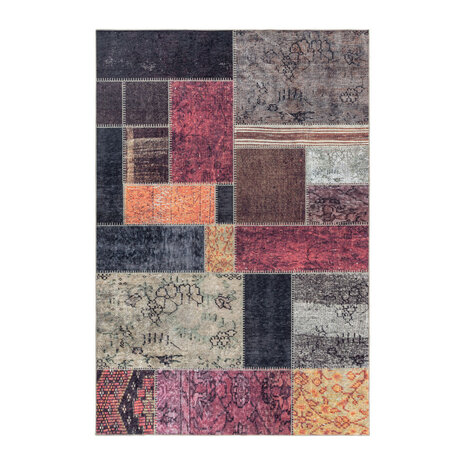 Amira Patchwork Design Multi Teppich - Waschbar Amira Patchwork Design Multi Teppich - Waschbar