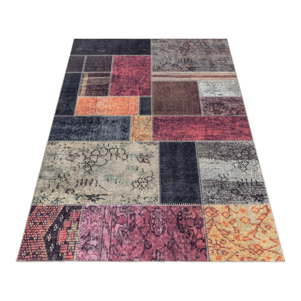 Amira Patchwork Design Multi Teppich - Waschbar Amira Patchwork Design Multi Teppich - Waschbar