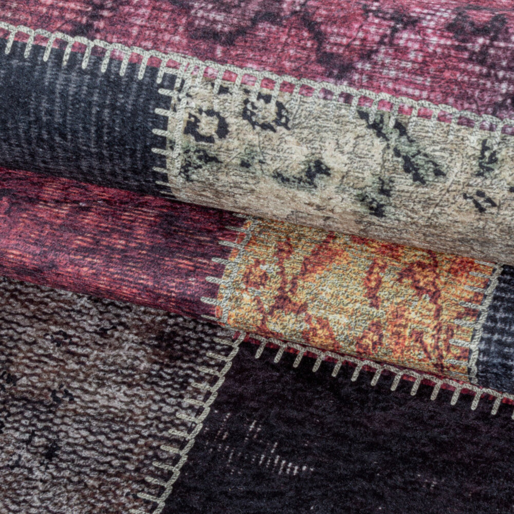 Amira Patchwork Design Multi Teppich - Waschbar Amira Patchwork Design Multi Teppich - Waschbar