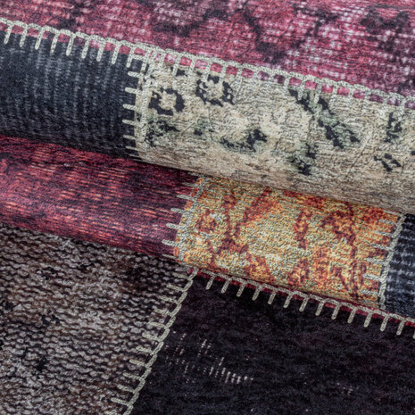 Amira Patchwork Design Multi Teppich - Waschbar Amira Patchwork Design Multi Teppich - Waschbar