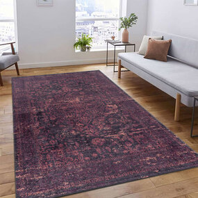 Amira Vintage Rot Teppich - Waschbar Amira Vintage Rot Teppich - Waschbar