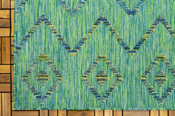 Lilah Grün Teppich In & Outdoor - Kariert Lilah Grün Teppich In & Outdoor - Kariert