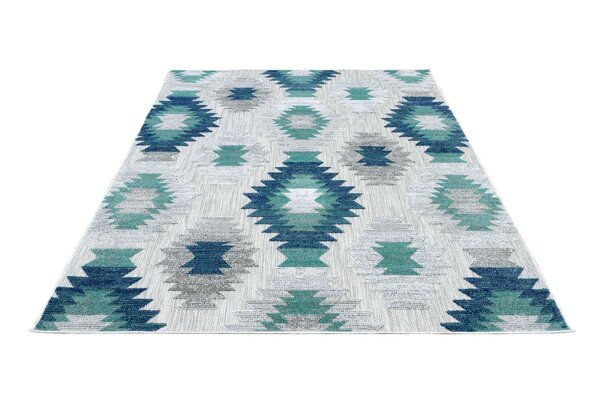 Lilah Blauer Teppich In & Outdoor - Boho