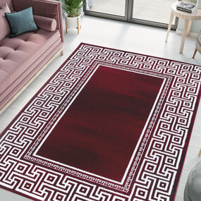 Jaden Modern Rot/Weiß Teppich - Kurzflor