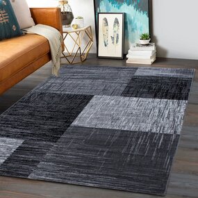 Teppich Modern - Marlon Struktur Grau/Schwarz Teppich Modern - Marlon Struktur Grau/Schwarz