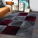 Teppich Modern - Marlon Kariert Grau/Rot Teppich Modern - Marlon Kariert Grau/Rot