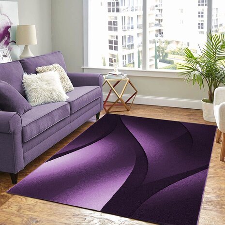 Teppich Modern - Marlon Wave Lila Teppich Modern - Marlon Wave Lila