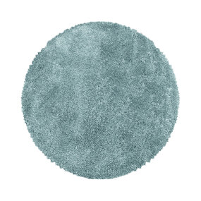 Luna Hochflor-Teppich, blau, rund Luna Hochflor-Teppich, blau, rund