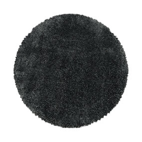 Hochflor-Teppich Luna Grau - Rund Hochflor-Teppich Luna Grau - Rund