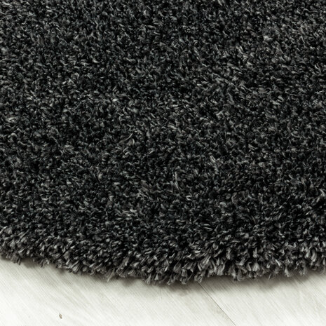 Hochflor-Teppich Luna Grau - Rund Hochflor-Teppich Luna Grau - Rund