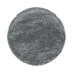 Hochflor-Teppich Luna HellGrau - Rund Hochflor-Teppich Luna HellGrau - Rund