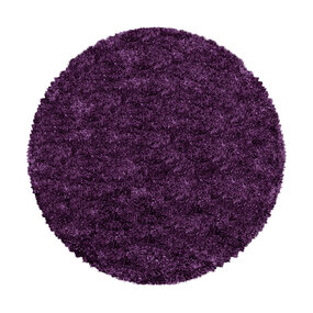 Luna Hochflorteppich Lila - Rund Luna Hochflorteppich Lila - Rund
