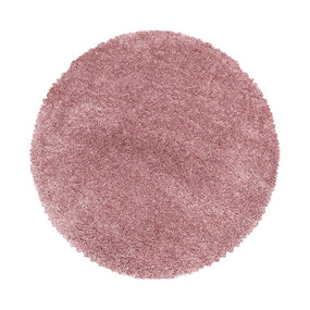 Luna Hochflorteppich Rosa - Rund Luna Hochflorteppich Rosa - Rund
