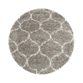 Azure Hochflorteppich Beige - Rund Azure Hochflorteppich Beige - Rund