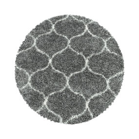 Azure Hochflor-Teppich Grau - Rund Azure Hochflor-Teppich Grau - Rund
