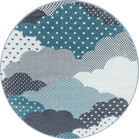 Kinderzimmer Rund Blauer Teppich - Clouds Kinderzimmer Rund Blauer Teppich - Clouds
