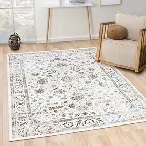 Minye Modern Creme / Beige / Grau Teppich - Designer Minye Modern Creme / Beige / Grau Teppich - Designer