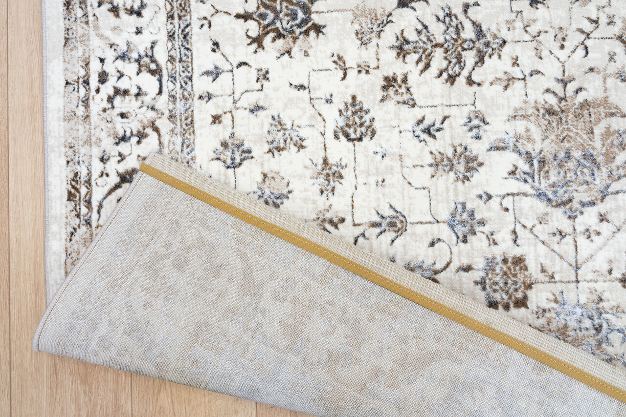 Minye Modern Creme / Beige / Grau Teppich - Designer