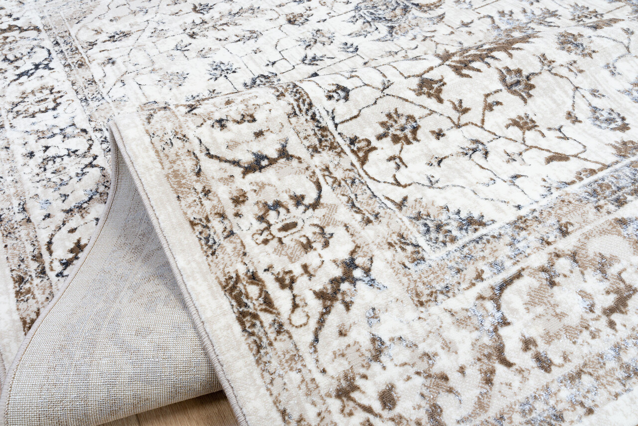 Minye Modern Creme / Beige / Grau Teppich - Designer