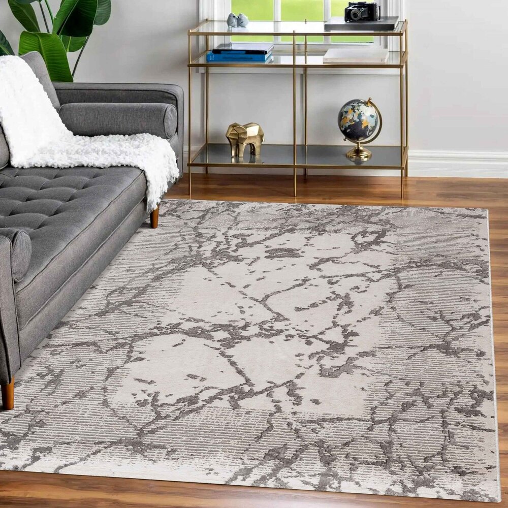 Teppich Tamara - Marmor Design Modern Kurzflor - Grau Teppich Tamara - Marmor Design Modern Kurzflor - Grau