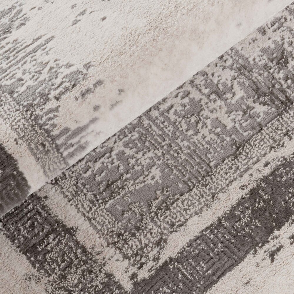 Teppich Tamara - Griechisches Motiv Modern Kurzflor - Grau