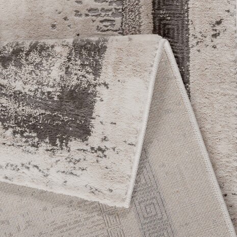 Teppich Tamara - Griechisches Motiv Modern Kurzflor - Grau