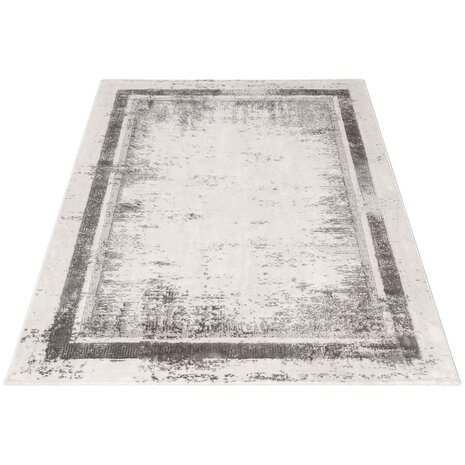 Teppich Tamara - Griechisches Motiv Modern Kurzflor - Grau