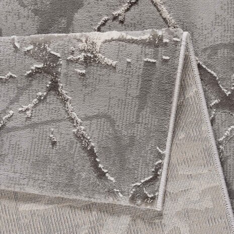Teppich Tamara - Marmor Design Modern Kurzflor - Grau
