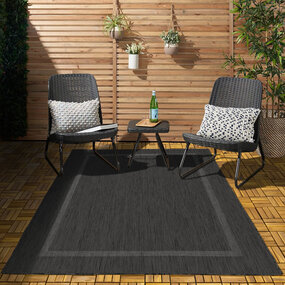 Capri Teppich In & Outdoor Schwarz Capri Teppich In & Outdoor Schwarz