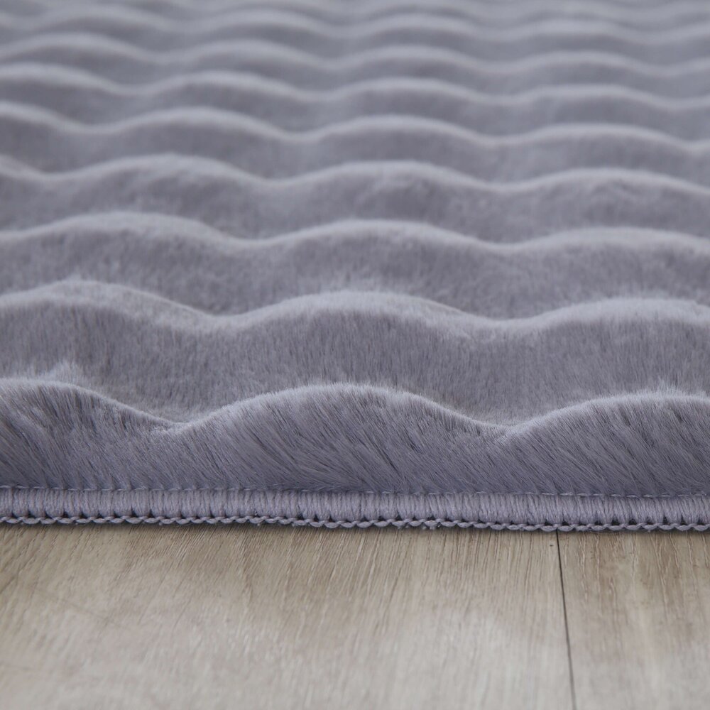 Felicia Hochflor Flauschiger Grau Teppich - 3d Design Felicia Hochflor Flauschiger Grau Teppich - 3d Design